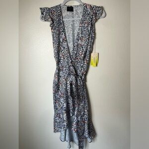 NWT Summersalt The Beach to Brunch Wrap Dress Lavender Fields Blue Size XS